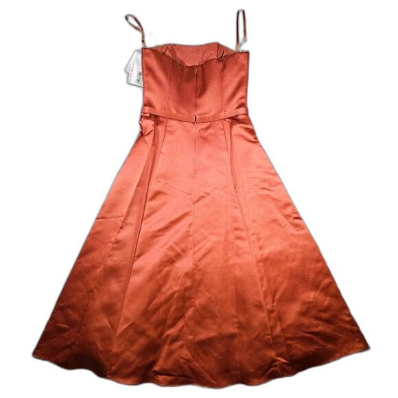 NWT David's Bridal Designer Michaelangelo Strapless Cinnamon Colored Dress Size2 - Picture 2 of 12